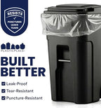 Plasticplace 95-96 gallon Garbage Can Liners │ 2 Mil │ Clear Heavy Duty Trash Bags │ 61” X 68” (25Count)