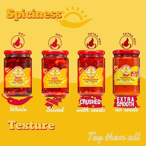 TUTTOCALABRIA, Crushed Calabrian Chili Peppers, 10oz (285g), Spicy Condiment with Calabrian Chili Peppers, Extra Virgin Olive Oil, Ideal for Pasta, Pizza, Sandwiches and Fish, Made in Italy