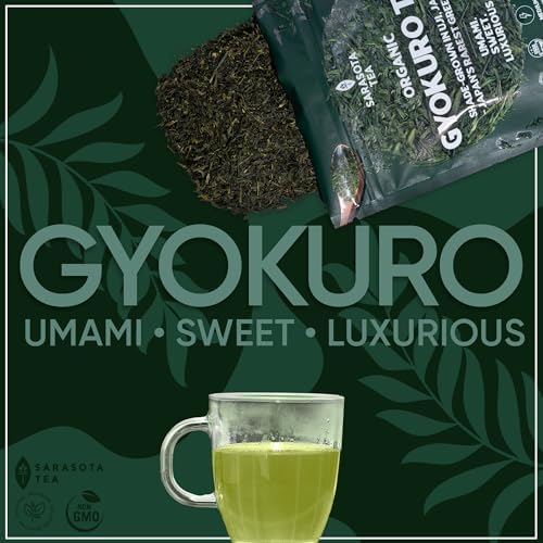 Gyokuro Tea Loose Leaf 3 oz | Premium Japanese Shade Grown Green Tea | Umami Rich Smooth Flavor | Bulk Loose Leaf