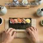 2 Pack Bamboo Sushi Rolling Mat, Sushi Roller Mat for Making Perfect Sushi Roll & Kimbap - Reusable & Beginner Friendly Kitchen Essential (9.5"x9")