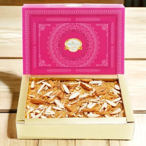 Ghasitaram Gifts Jaiccha Rakhi Gifts for Brothers - Rust Hamper Box with bites with 5 Rakhis