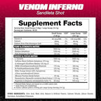 DRAGON PHARMA Venom Inferno, Extreme High-Stim Pre-Workout, Explosive Energy and Unparalleled Focus (40 Servings, Sandileta Shot)