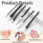 6 Pcs Ingrown Toenail Removal Kit, Stainless Steel Foot Callus Shaver Tools Professional Pedicure Knife Kits with A Storage Box Foot Care Tools for Dead Skin Callus Corn Foots File Rasp
