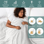 Grounding Blanket,Grounding Blanket Throw,Improve Sleep Energy.Earth Connected Throw Blanket with Silver Fiber,Grounding Blanket for Bed.Grounding Cord Included(50x60 Inch,White)