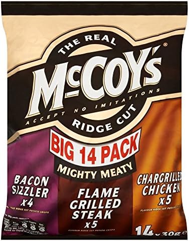 McCoy's Ridge Cut Crisps - Mighty Meaty Variety (14x30g)