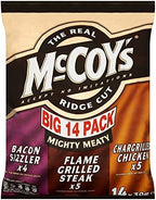 McCoy's Ridge Cut Crisps - Mighty Meaty Variety (14x30g)