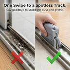 Window Track Cleaning Brush Set, Magic Window Groove Cleaner Tool for Sliding Door Tracks, Blinds & Baseboards, Gap Crevice Cleaning Brushes for Tile Lines, Shower Slots & Car Vents (Gray+Green)