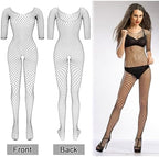 3 Packs Women Fishnet Bodysuits Mesh BodyStocking Fishnet Lingerie Long Sleeve Bodysuits One Piece Jumpsuit
