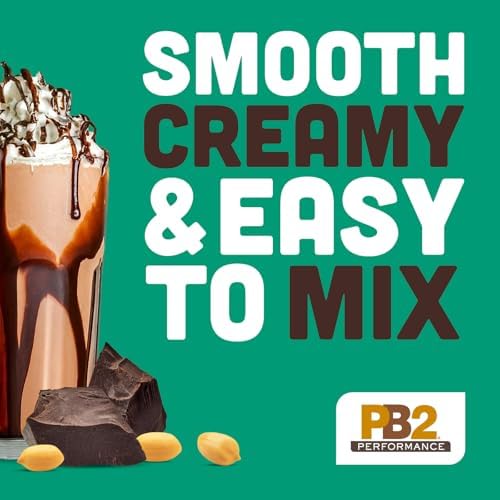 PB2 Performance Peanut Plant Based Vegan Protein Powder | 20g Complete Protein, No Added Sugar, Prebiotic Fiber | Dairy Free, Certified Vegan, Non-GMO, and Gluten Free [Peanut with Dutch Cocoa, 2lb]