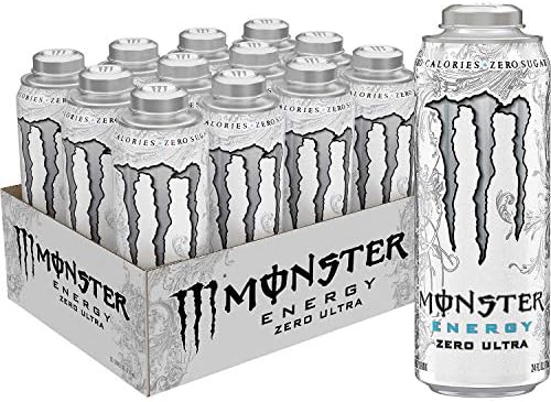 Monster Energy 24 ounce cans with Resealable Lids (Zero Ultra, 12 Cans)