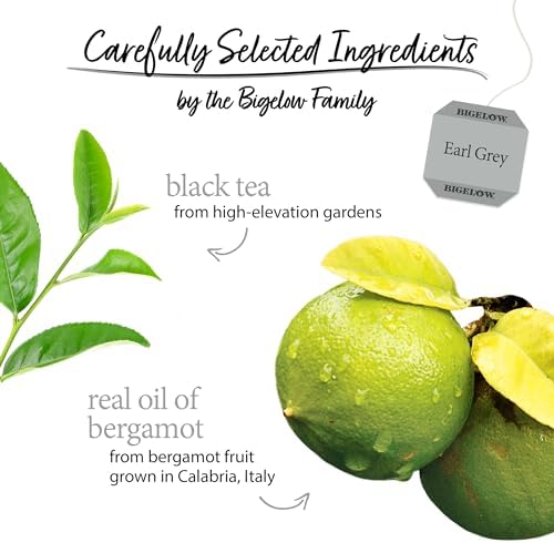 Bigelow Tea Earl Grey Flavored Black Tea, Kosher, 20 Bags, 1.18 Ounces (Pack of 6)