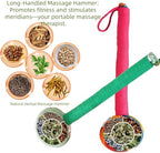 Traditional Moxa Stick Massager - Handheld Mugwort Massage Hammer for Pain Relief, Muscle Relaxation, Acupressure - Ergonomic Grip with US Design Patent.(Red, Light Green)