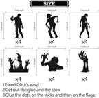 24Pcs Halloween Zombie Cupcake Topper - Zombie Birthday Party Decorations - Horror Halloween theme Birthday Baby Shower Decorations Black