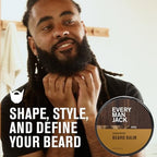 Every Man Jack Beard Styling Balm - Light Sandalwood Scent - Moisturize, Strengthen, and Style Your Beard - Medium Hold - Made w/Naturally Derived Ingredients like Candelilla Wax and Shea Butter - 2oz