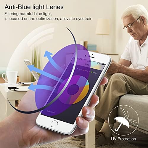 MIRYEA Bifocal Spring Hinge Photochromic Sun Readers Anti Blue Light Reading Glasses