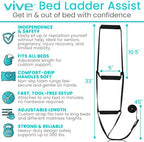 Vive Bed Ladder Assist - Pull Up Assist Device with Handle Strap - Rope Ladder Caddie Helper - Sitting, Sit Up Hoist for Elderly, Senior, Injury Recovery Patient, Pregnant, Handicap - Padded Hand Grip