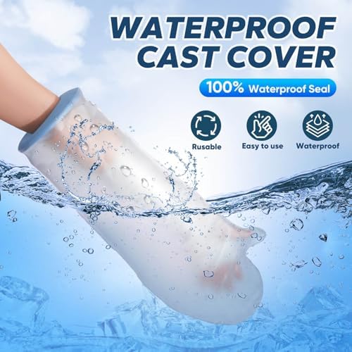 Waterproof Cast Covers for Shower Arm Kids, Reusable Arm Cast Protector for Bath, Soft Elastic Watertight Seal Cast Bag for Bandage Wound Care, Fits Wrist Elbow Finger Hand Ages 4-12【2026 New Design】