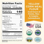 Organic Yellow Cornmeal 1.5 lb Fine Grind - Non-GMO, Gluten-Free, Sugar-Free, Farmed From Regenerative Soil, Vegan, Grown In USA, For Baking Cornbread, Muffins, Pancakes, and More by Doudlah Farms