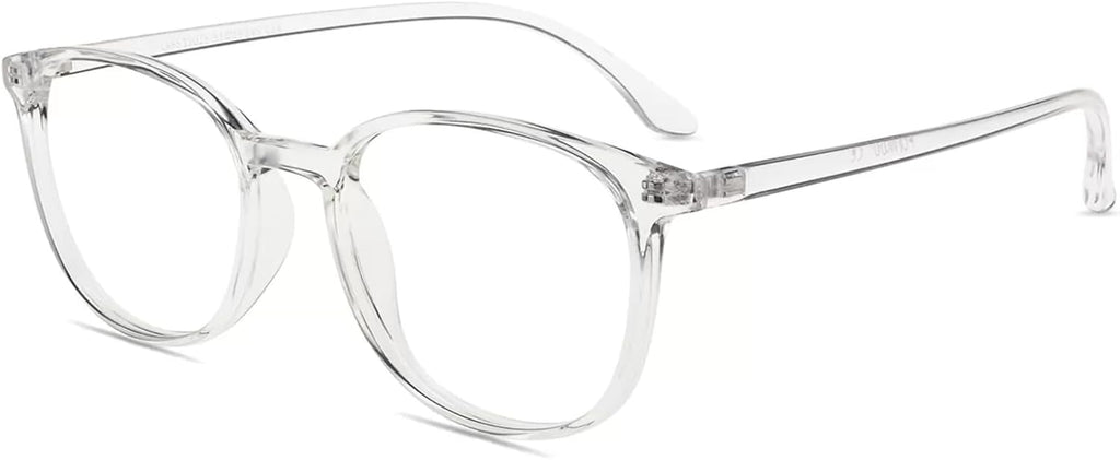 Firmoo Classic Square Blue light Blocking Computer/TV Reading Glasses,Glare Free Readers,Lightweight Plastic Frame Unisex Women/Men(Clear Frame)