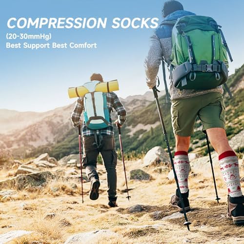 cerpite Compression Socks for Women & Men 6 Pairs Knee High Compression Socks 20-30 mmhg Best for Running,Nurse,Travel