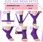 Tarpop 1 Pair Ankle Brace for Kids Compression Ankle Sleeves Adjustable Foot Support Brace Elastic Guard for Children Boys Girls Sports Running Jogging Dance Fitness Gymnastics(Dark Purple,Small)