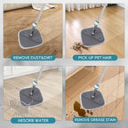 Square Microfiber Mop Pads Compatible with True & Tidy True Spin Mop - Mop Replacement Pads for Square Spin Mop and Bucket - Washable Pads fit for All 9 Inch Square Spin Mop (4 Pack)