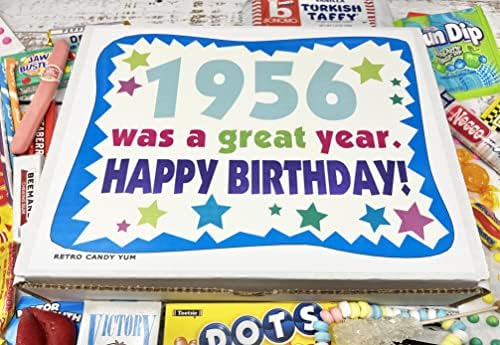 RETRO CANDY YUM ~ 1956 70th Birthday Gift Box of Nostalgic Candy from Childhood for 70 Year Old Man or Woman Born 1956
