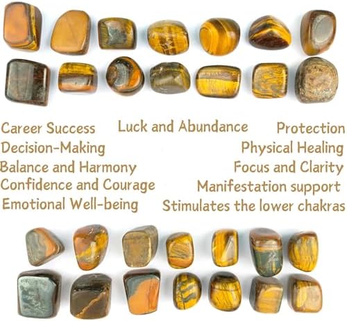 Jet Tiger Eye Tumbled Stones 100 Grams – Natural Polished Gemstones for Energy, Focus, and Protection – Spiritual, Meditation, and Home Décor Crystals