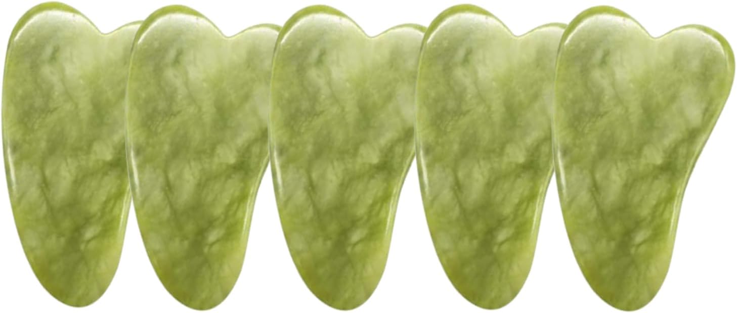 WEISIPU Skin Facial 5Pcs Care Gua Sha Guasha Treatment Massage Natural Jade Board Traditional Scraping Scraper Tool