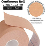 Kinesiology Tape 4 Rolls K Sports Tape for Knee Support and Muscle Pain Relief, Uncut Physio Tape Elastic Therapeutic Designed for Athletes Injury Recovery (Beige)