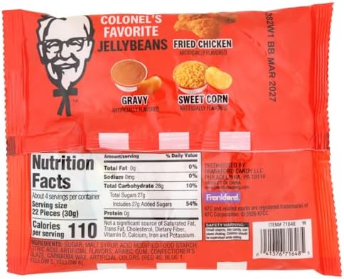 KFC Jelly Beans, Colonel's Favorite Flavors- Fried Chicken, Gravy and Sweet Corn, Funny Gag Gift Easter Basket Stuffer Candy, 4 Ounces