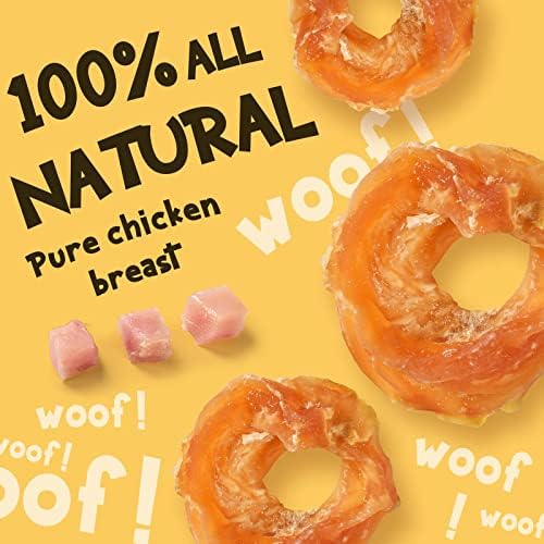 ASMPET Chicken Jerky Dog Treats, Chicken Rings, Training Treats for Dogs, Natural Dog Jerky Treats