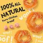 ASMPET Chicken Jerky Dog Treats, Chicken Rings, Training Treats for Dogs, Natural Dog Jerky Treats