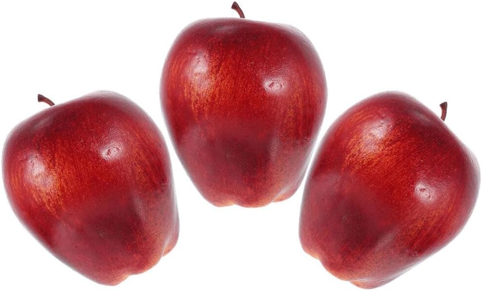 ABOOFAN 3pcs Artificial Red Delicious Fruit Model Realistic Faux Fruit Decoration for Home Decor Photography Props and Teaching Tools Lightweight Design
