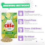CBSé Yerba Mate Limón – Lemon Flavored Loose Leaf Yerba Mate Tea – Naturally Caffeinated, Gluten-Free 1.1 Lbs -2 Packs