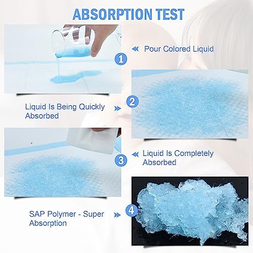 Rocinha 100 Pack Disposable Changing Pads Baby Disposable Underpads Waterproof Diaper Changing Pad Breathable Underpads Bed Table Protector Mat (17 x 13 Inches)