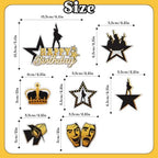 7pcs Musical Star Cake Decor,Ha*ilton Birthday Cake Topper Cupcake Toppers, American Musical Broadway Theater Party Decorations For Kids Adults Fan