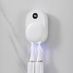 UV Toothbrush Sanitizer Holder Wall Mounted for Bathroom, Travel Toothbrush Case Design, Electric Toothbrush Holder with UVA+UVC Light & Fan Drying, USB Rechargeable Toothbrush Cleaner