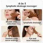 EULOGIST 4Pcs Wood Therapy Massage Tools Lymphatic Drainage Massager Wooden Massager Body Sculpting Tools for Body gua sha,Anti-Cellulite,Pain Relief