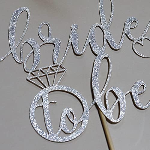 Silver Glitter Bride to Be Cake Topper for Bridal Shower Wedding Shower Engagement Bachelorette Hen Party Decorations