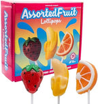 Fruit Shape Lollipops Candy 24ct, Strawberry, Orange, and Banana Flavor, Colorful, Perfect for Displays, Baking Toppers, Refreshing Summer Time Suckers, Individually Wrapped