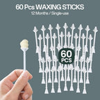UNOISETION 60 Pcs Nose Wax Sticks, Painless Hair Wax Applicator with Disposable Spatulas for Nostril Cleaning, Ear & Face Hair Removal for Men Women