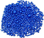 Edible Royal Blue Pearl Sugar Sprinkles Candy Mix Size Baking Edible Cake Decorations Cupcake Toppers Cookie Decorating Wedding Party Valentine Halloween Christmas Supplies 100g/3.53oz