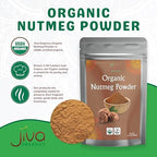 Jiva Organics Organic Nutmeg Powder 3.5 oz (100g) – Ground Nutmeg from Sri Lanka – Non-GMO, Pure & Aromatic Spice for Baking, Cooking, Lattes & Desserts