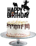Cowboy Happy Birthday Cake Topper shiny cowboy happy birthday cake topper for boys girls cowboy themed birthday decorations