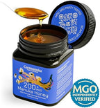 Caramanuka Manuka Honey MGO 200 – 100% Raw & Unfiltered Australian Honey, Independently Lab-Tested for MGO & Glyphosate, Bold Caramel-Like Flavor, 8.8 oz (250g)