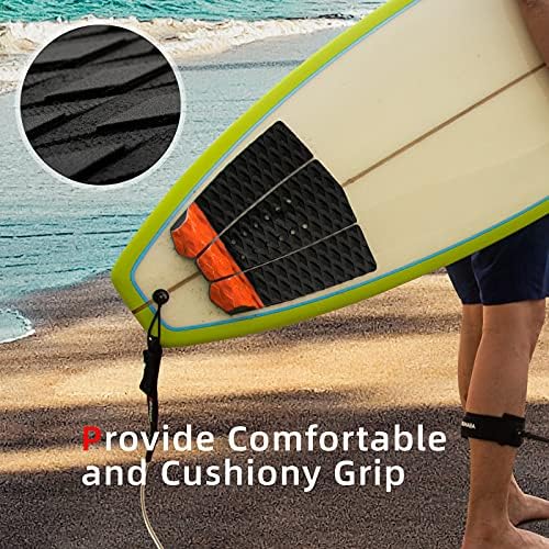 Abahub 3 Piece EVA Surfboard Deck Traction Pads with Kicker for Stomp Skimboards, Surf Boards, Funboard, Fish Board, Black/Blue/Green/Gray/Orange/Pink/White/Wine Red
