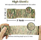 FRESINIDER 9 Rolls Self Adhesive Wrap Athletic Tape Gauze, Breathable Elastic Cohesive Bandage for Sports Injury & Pet (7 Pcs 2" x 5 Yards + 2 Pcs 1" X 5 Yards) (Asian Tiger Camo)