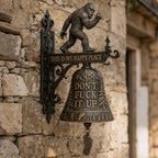Bigfoot Funny Wall Bell, This is My Happy Place Rustic Bigfoot Doorbell Decor, “Don’t Fuck It Up” Bigfoot Doorbell,Funny Bell for Man Cave Garden Outdoor Wall Decor (#A)