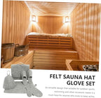 MERRYHAPY 1set Felt Sauna Hat Thick Water Absorbent Sauna Gloves Comfortable Bath Mat for Enhanced Relaxation